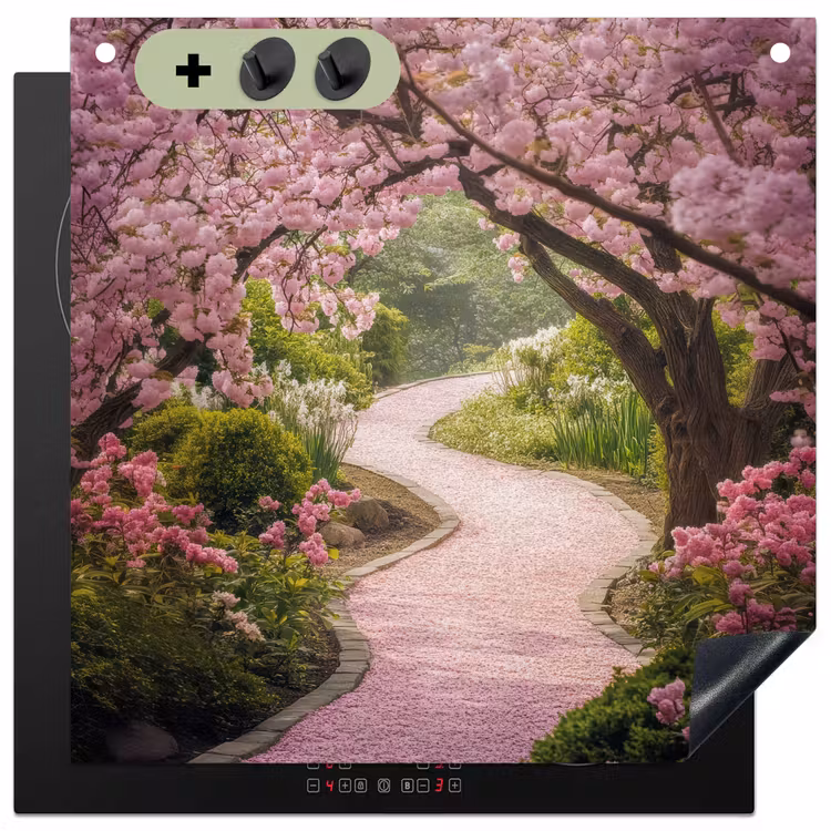 Kersenbloesem - Natuur - Sakura - Pad - Japanse tuin Inductie beschemer met haakjes middel -3d