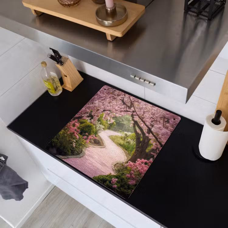 Kersenbloesem - Natuur - Sakura - Pad - Japanse tuin Inductie beschemer met haakjes middel -sfeer1