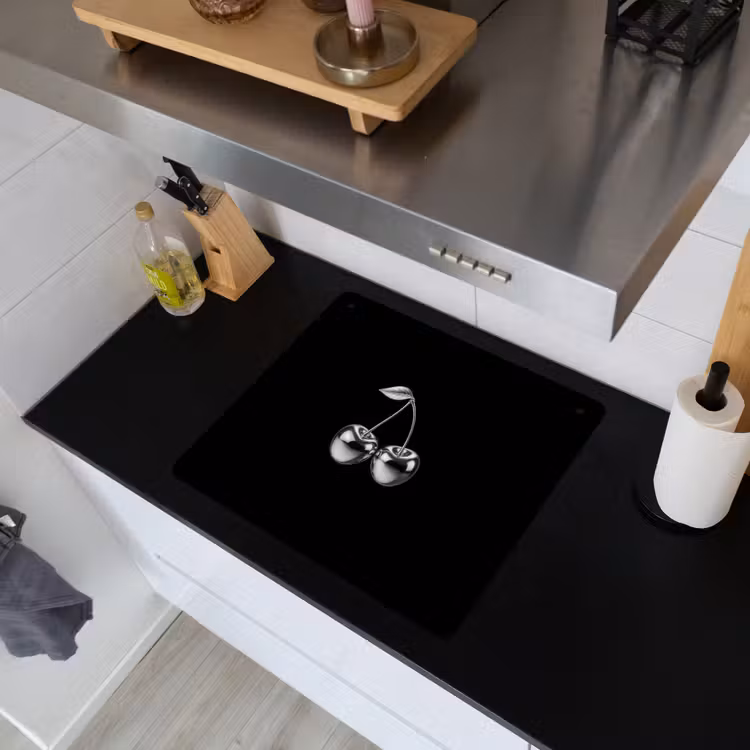 Kers - Luxueus - Metallic Inductie beschemer met haakjes middel -sfeer1