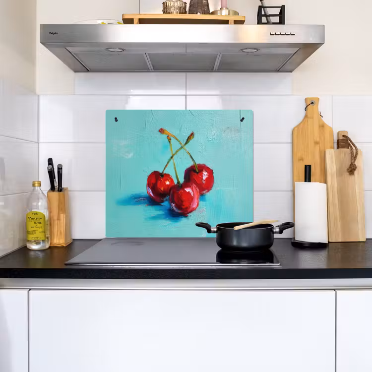 Kersen - Rood - Drie - Geverfd Inductie beschemer met haakjes middel -sfeer2
