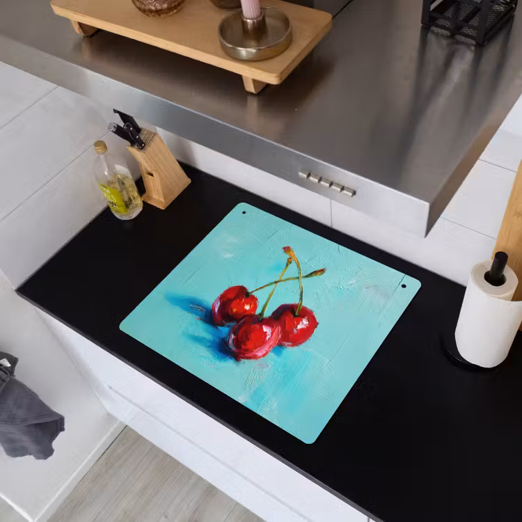 Kersen - Rood - Drie - Geverfd Inductie beschemer met haakjes middel -sfeer1