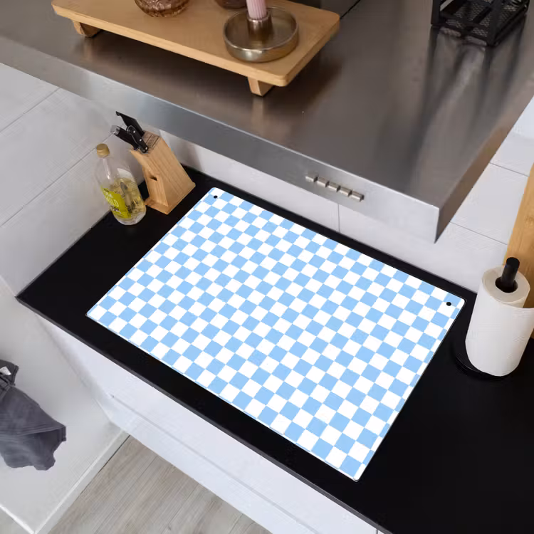 Schaakbord - Klassiek - Blauw Inductie beschemer met haakjes klein 777 -sfeer1