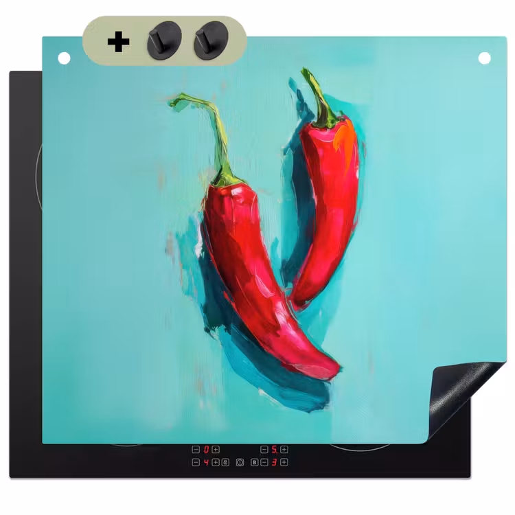 Chilipepers - Geverfd - Rood Inductie beschemer met haakjes middel -3d
