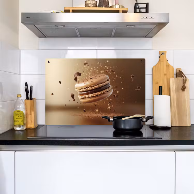 Chocolade - Macarons - Eten - Snoep Inductie beschemer met haakjes klein -sfeer2