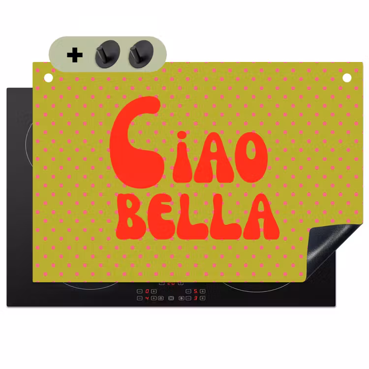 Ciao bella - Rood - Groen - Stippen Inductie beschemer met haakjes klein -3d