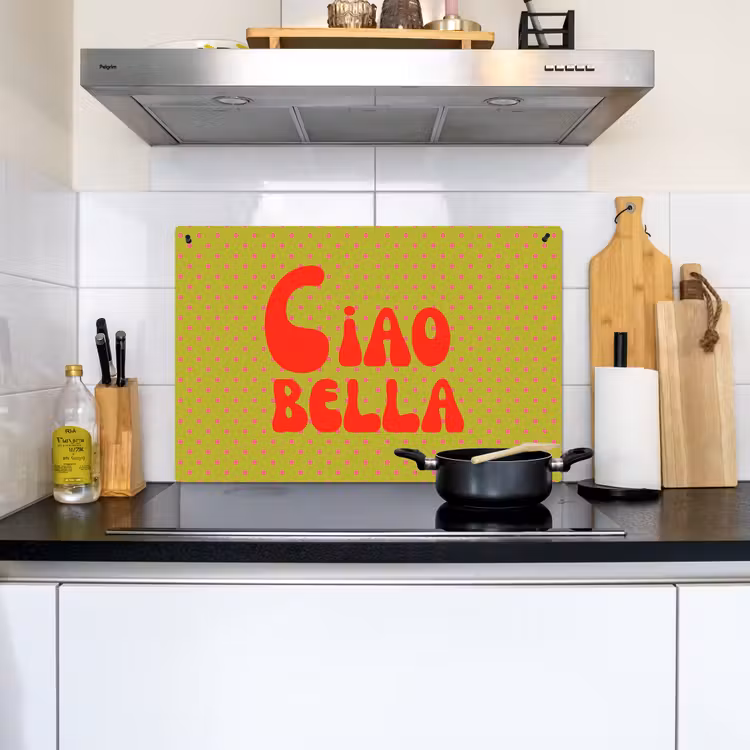 Ciao bella - Rood - Groen - Stippen Inductie beschemer met haakjes klein -sfeer2