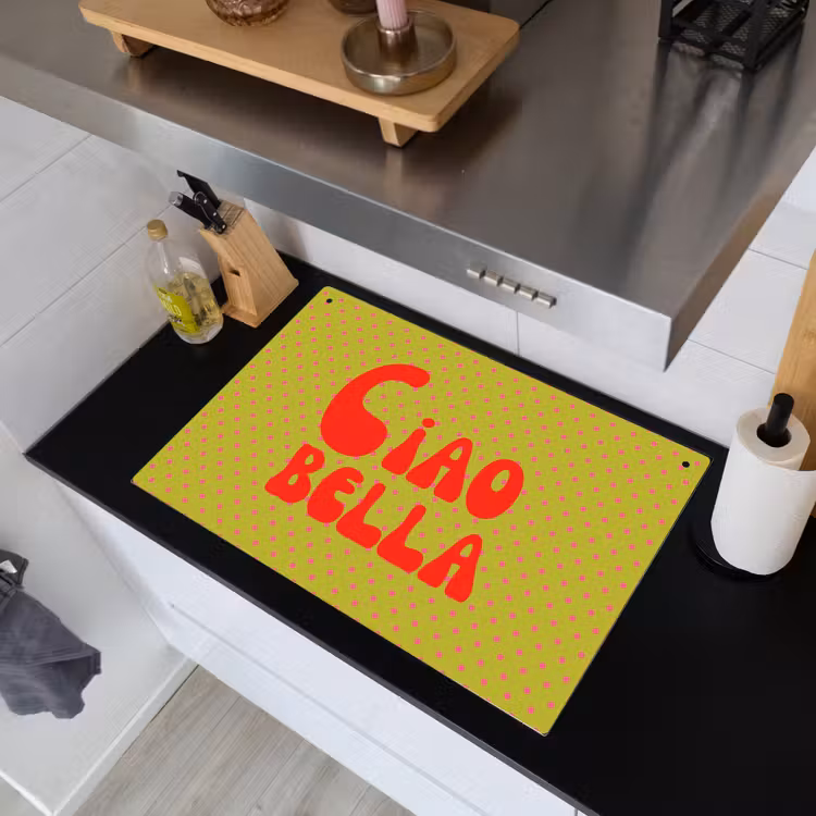 Ciao bella - Rood - Groen - Stippen Inductie beschemer met haakjes klein -sfeer1