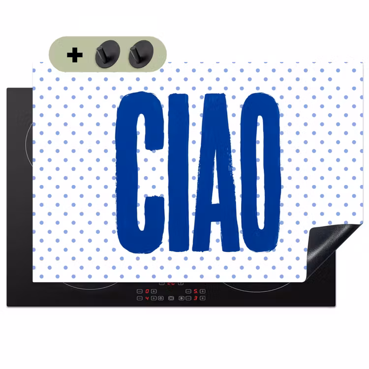 Ciao - Blauw - Stippen Inductie beschemer met haakjes klein -3d