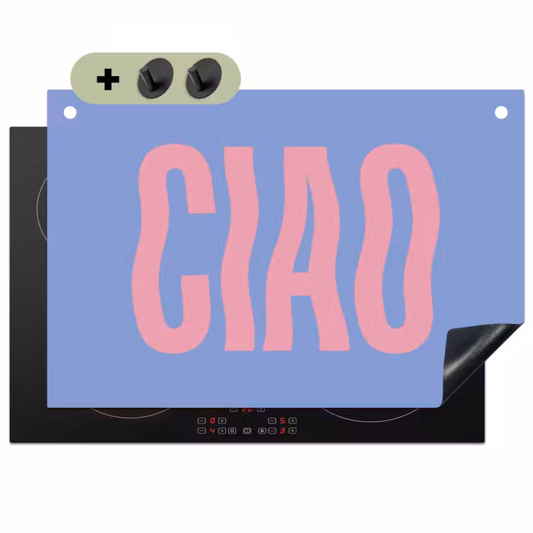 Ciao - Roze - Blauw - Golvend Inductie beschemer met haakjes klein -3d