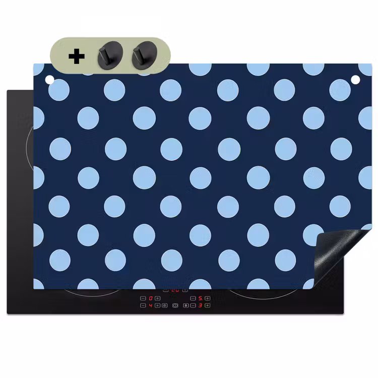 Klassiek - Dots - Blauw Inductie beschemer met haakjes klein 777 -3d