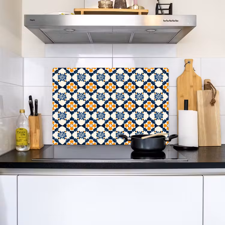 Klassiek - Geometrisch - Blauw Inductie beschemer met haakjes klein 777 -sfeer2