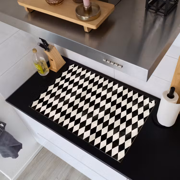 Klassiek - Patroon - Zwart Inductie beschemer met haakjes klein 777 -sfeer1