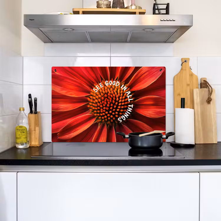 Close up - Bloem - Quote - Rood Inductie beschemer met haakjes klein -sfeer2