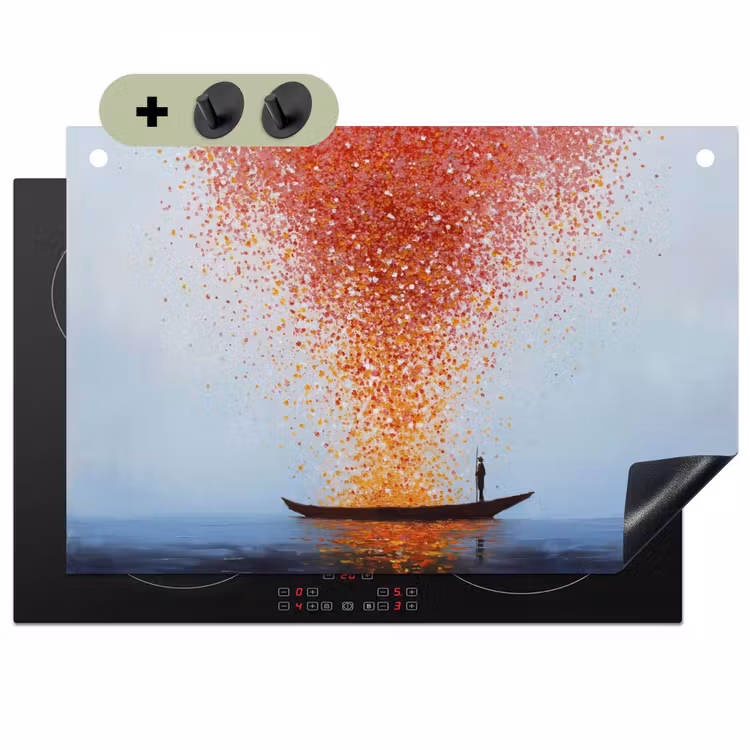 Wolk - Confetti - Boot - Wateroppervlakte Inductie beschemer met haakjes klein -3d