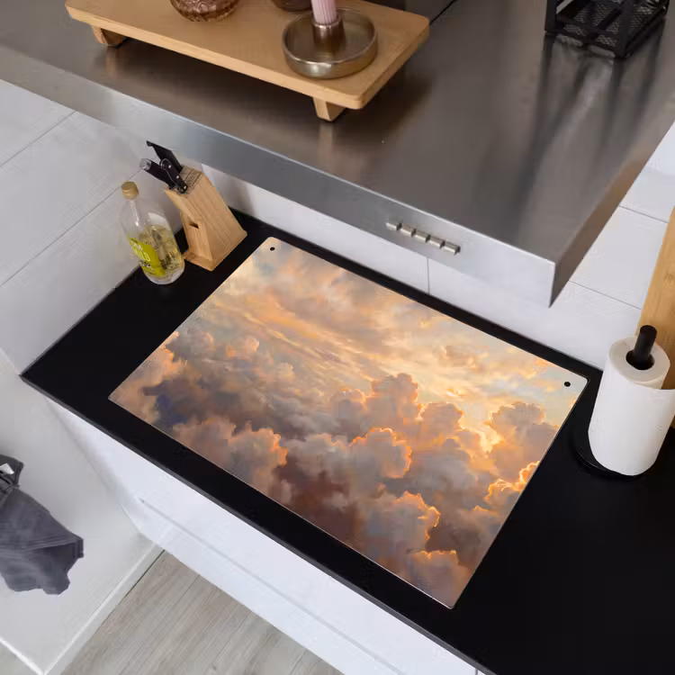 Wolken - Zonsondergang - Natuur - Abstract - Goud Inductie beschemer met haakjes klein -sfeer1