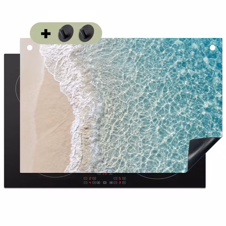 Kust - Zand - Blauw Inductie beschemer met haakjes klein -3d