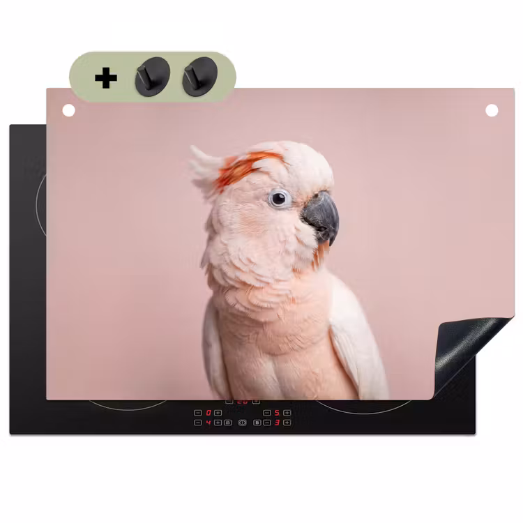 Kaketoe - Portret - Roze Inductie beschemer met haakjes klein -3d