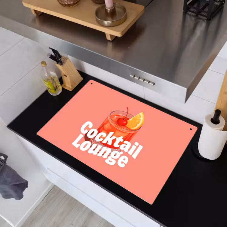 Cocktail Lounge - Glas - Koraal Inductie beschemer met haakjes klein -sfeer1