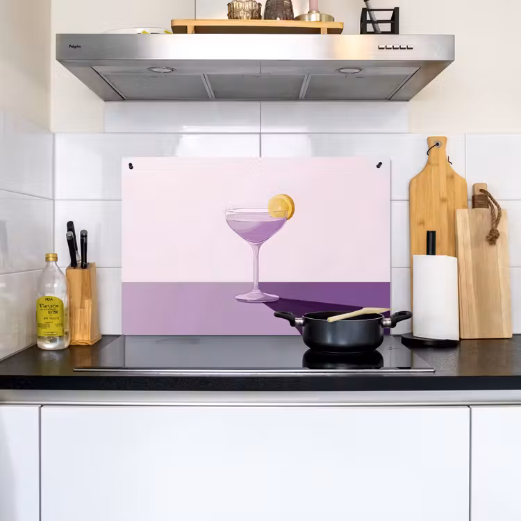 Cocktail - Paars - Minimalistisch - Citroen Inductie beschemer met haakjes klein -sfeer2
