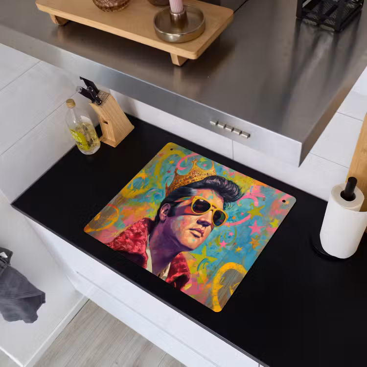 Kleurrijk portret - Kroon - Sterren Inductie beschemer met haakjes middel -sfeer1