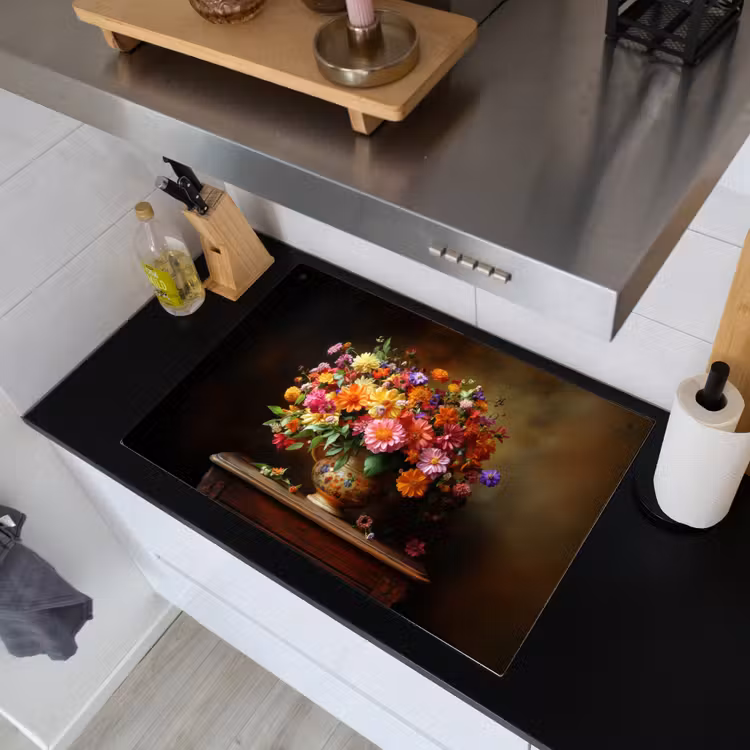 Kleuren - Boeket - Vaas - Hout Inductie beschemer met haakjes klein -sfeer1