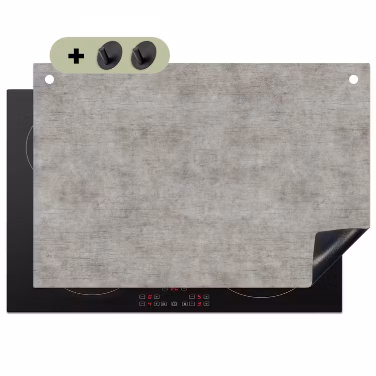 Beton - Oud - Grijs - Patronen Inductie beschemer met haakjes klein 777 -3d