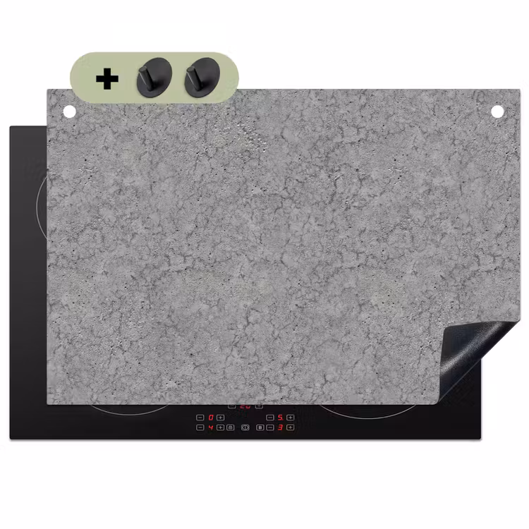 Beton - Muur - Patronen - Industrieel Inductie beschemer met haakjes klein 777 -3d