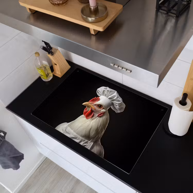 Kok - Rood - Kip Inductie beschemer met haakjes klein -sfeer1