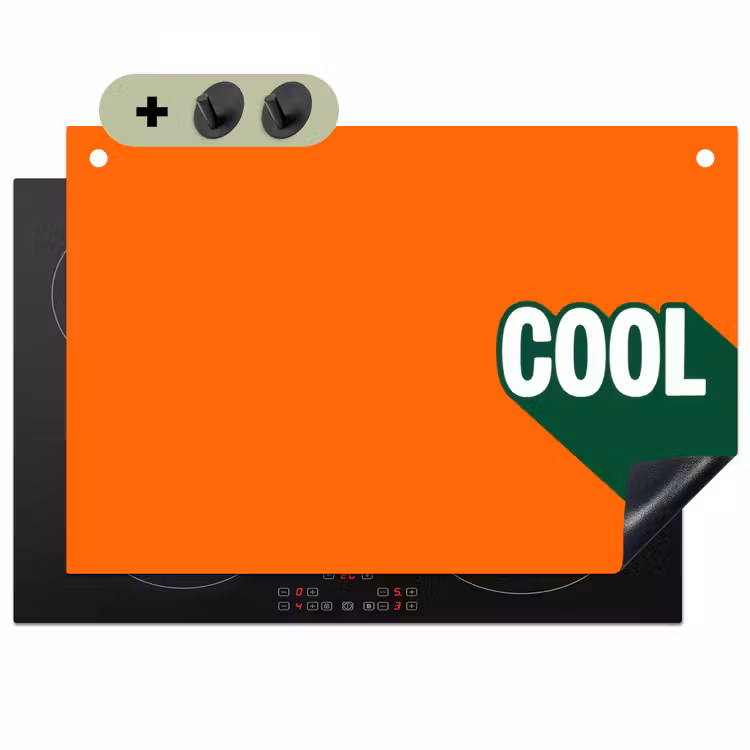 Cool - Oranje - Groen Inductie beschemer met haakjes klein -3d