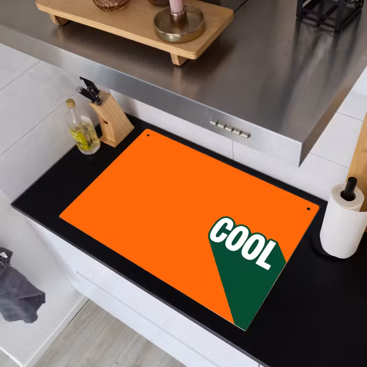 Cool - Oranje - Groen Inductie beschemer met haakjes klein -sfeer1