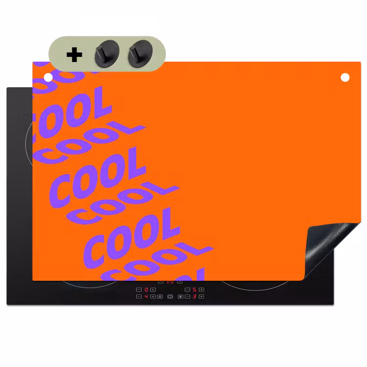 Cool - Paars - Oranje Inductie beschemer met haakjes klein -3d
