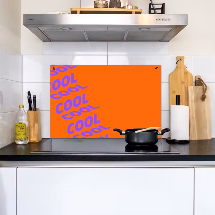 Cool - Paars - Oranje Inductie beschemer met haakjes klein -sfeer2