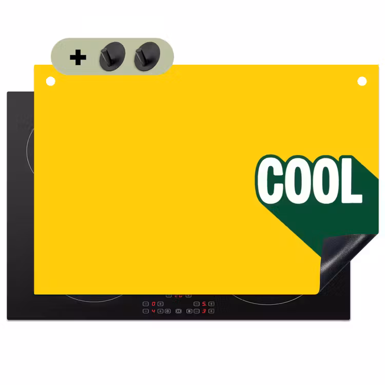 Cool - Geel - Groen Inductie beschemer met haakjes klein -3d