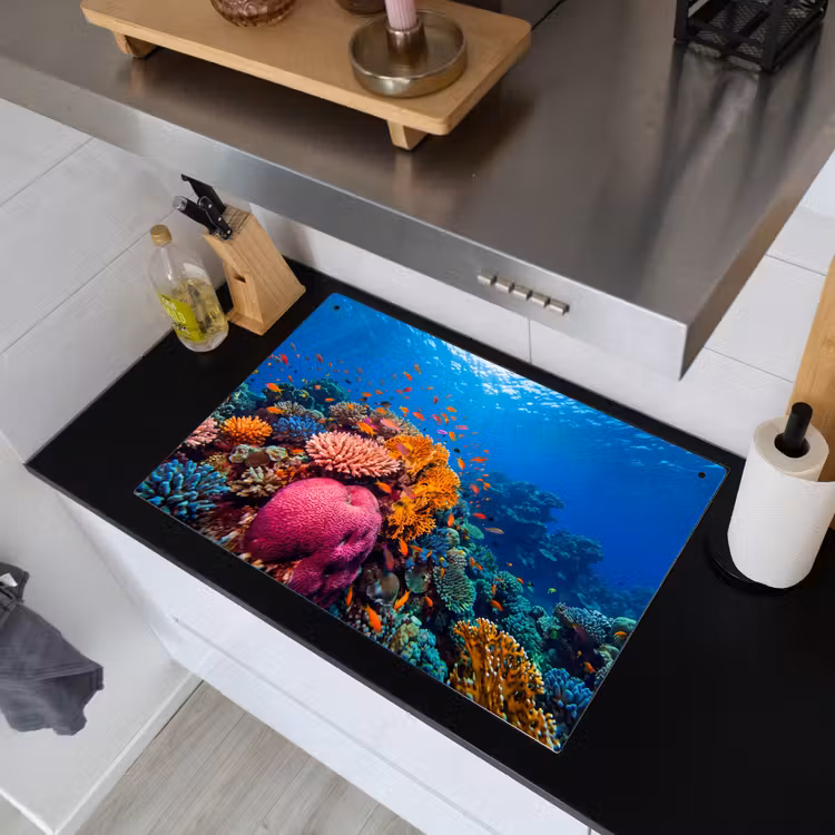 Koraal - Vissen - Oceaan - Natuur - Kleurrijk Inductie beschemer met haakjes klein -sfeer1