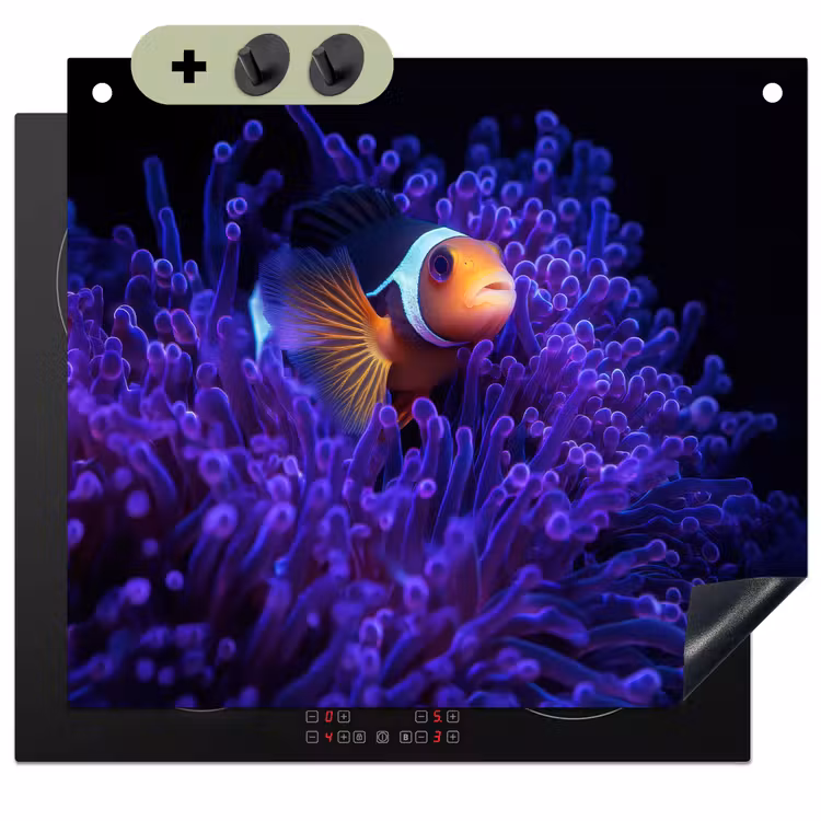 Koraal - Vis - Oranje - Zee Inductie beschemer met haakjes middel -3d