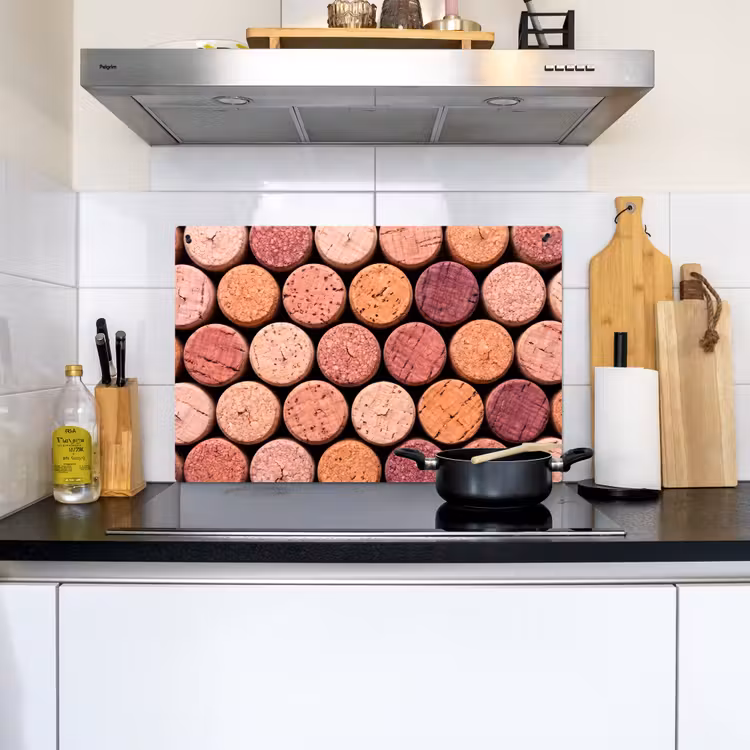 Kurk - Patroon - Abstract - Modern - Rood Inductie beschemer met haakjes klein -sfeer2