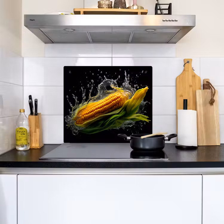 Maïs - Groente - Planten - Zwart - Water Inductie beschemer met haakjes middel -sfeer2