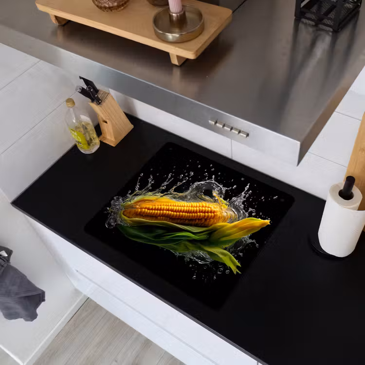 Maïs - Groente - Planten - Zwart - Water Inductie beschemer met haakjes middel -sfeer1