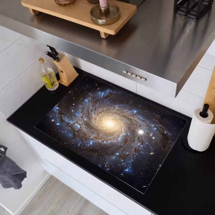 Kosmos - Sterrenstelsel - Donker Inductie beschemer met haakjes klein -sfeer1