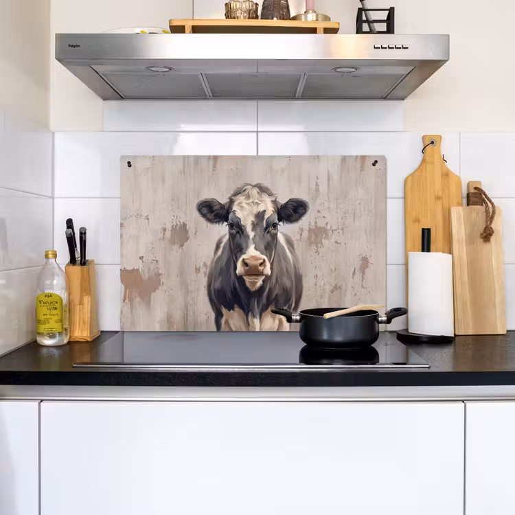 Koe - Portret - Dieren - Modern Inductie beschemer met haakjes klein -sfeer2