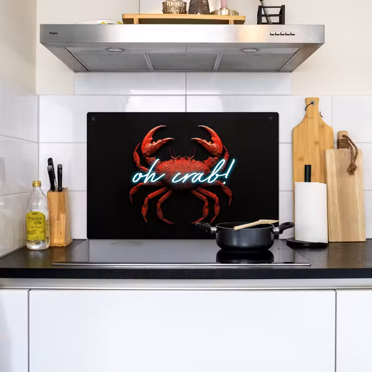 Krab - Rood - Neon - Quote Inductie beschemer met haakjes klein -sfeer2
