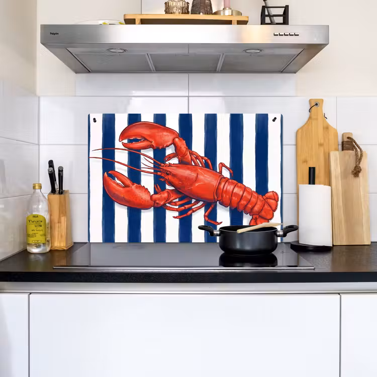 Schaaldier - Kreeft - Marine - Illustratie - Rood Inductie beschemer met haakjes klein -sfeer2
