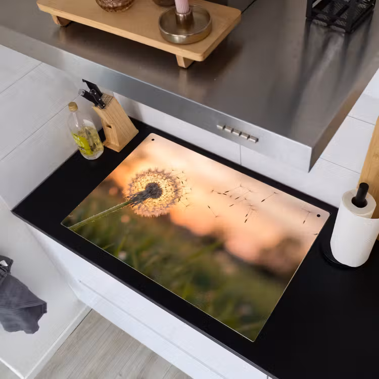 Paardenbloem - Zonsondergang - Veld Inductie beschemer met haakjes klein -sfeer1