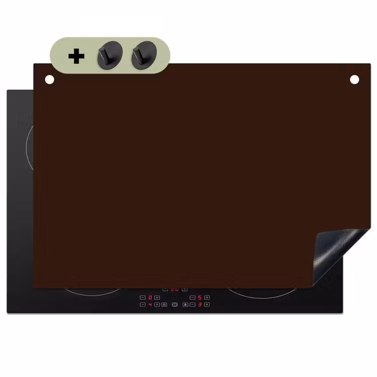 Dark - Chocolate - Bruin Inductie beschemer met haakjes klein 777 -3d