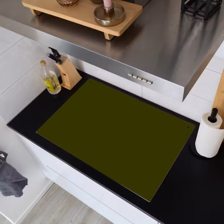 Dark - Olive - Groen Inductie beschemer met haakjes klein 777 -sfeer1