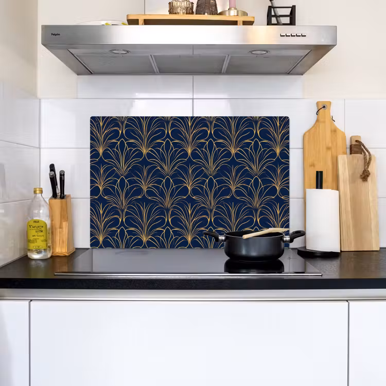 Deco - Waaier - Blauw Inductie beschemer met haakjes klein 777 -sfeer2