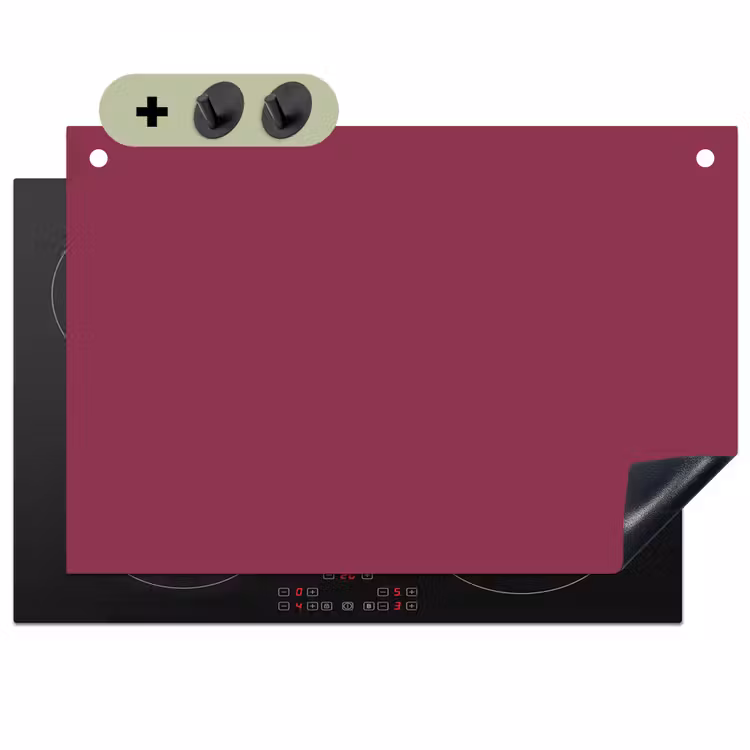 Deep - Rasberry - Rood Inductie beschemer met haakjes klein 777 -3d