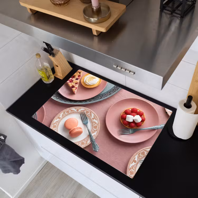 Dessert - Taart - Gebak - Zoet - Roze Inductie beschemer met haakjes klein -sfeer1