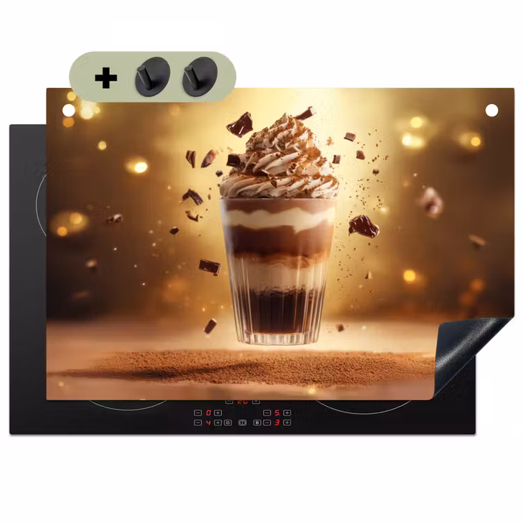 Dessert - Chocolade - Zoet - Eten Inductie beschemer met haakjes klein -3d