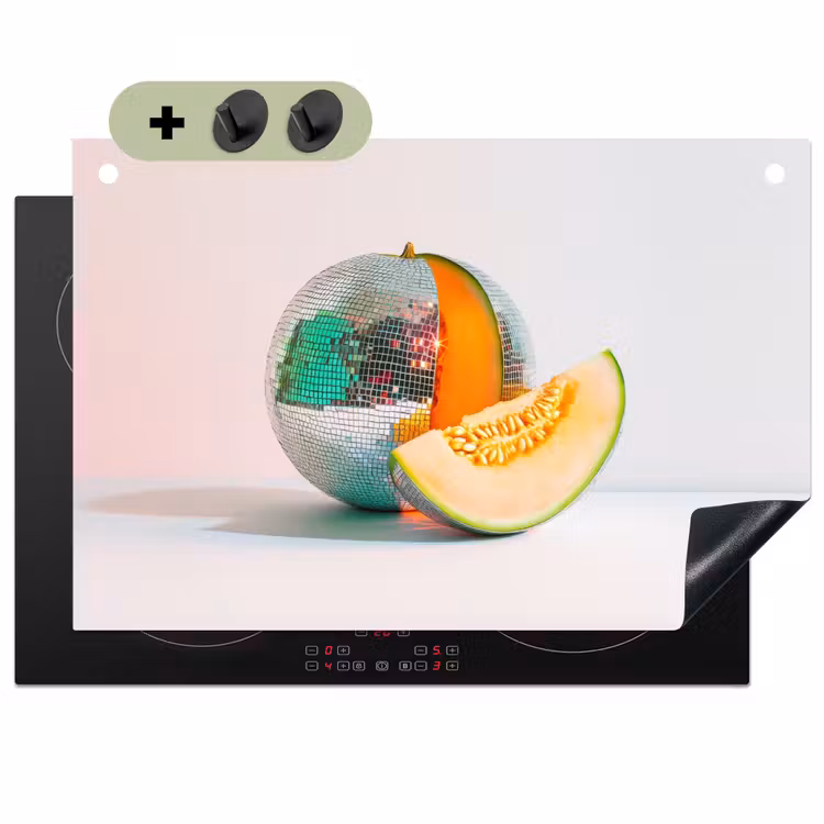Disco - Discobal - Meloen - Pastel Inductie beschemer met haakjes klein -3d